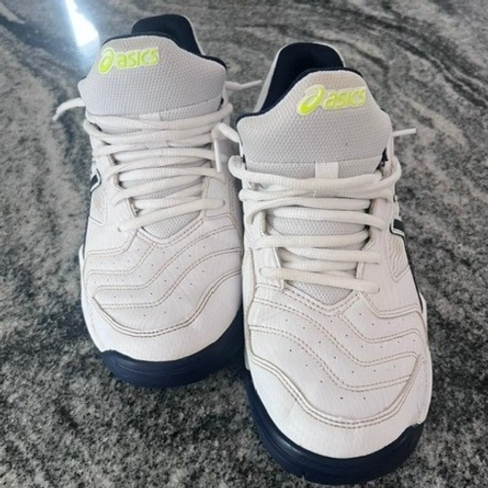 ASICS Gel-Dedicate 6 Tennis Shoes Mens 10 White Navy 1041A074 Court Sneakers